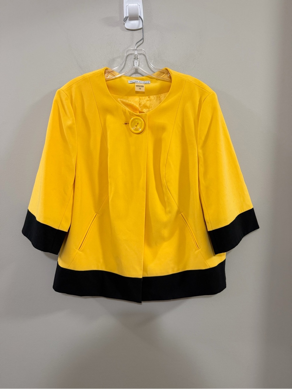 Vintage Peter Nygard Yellow & Black Colorblock Crop Jacket